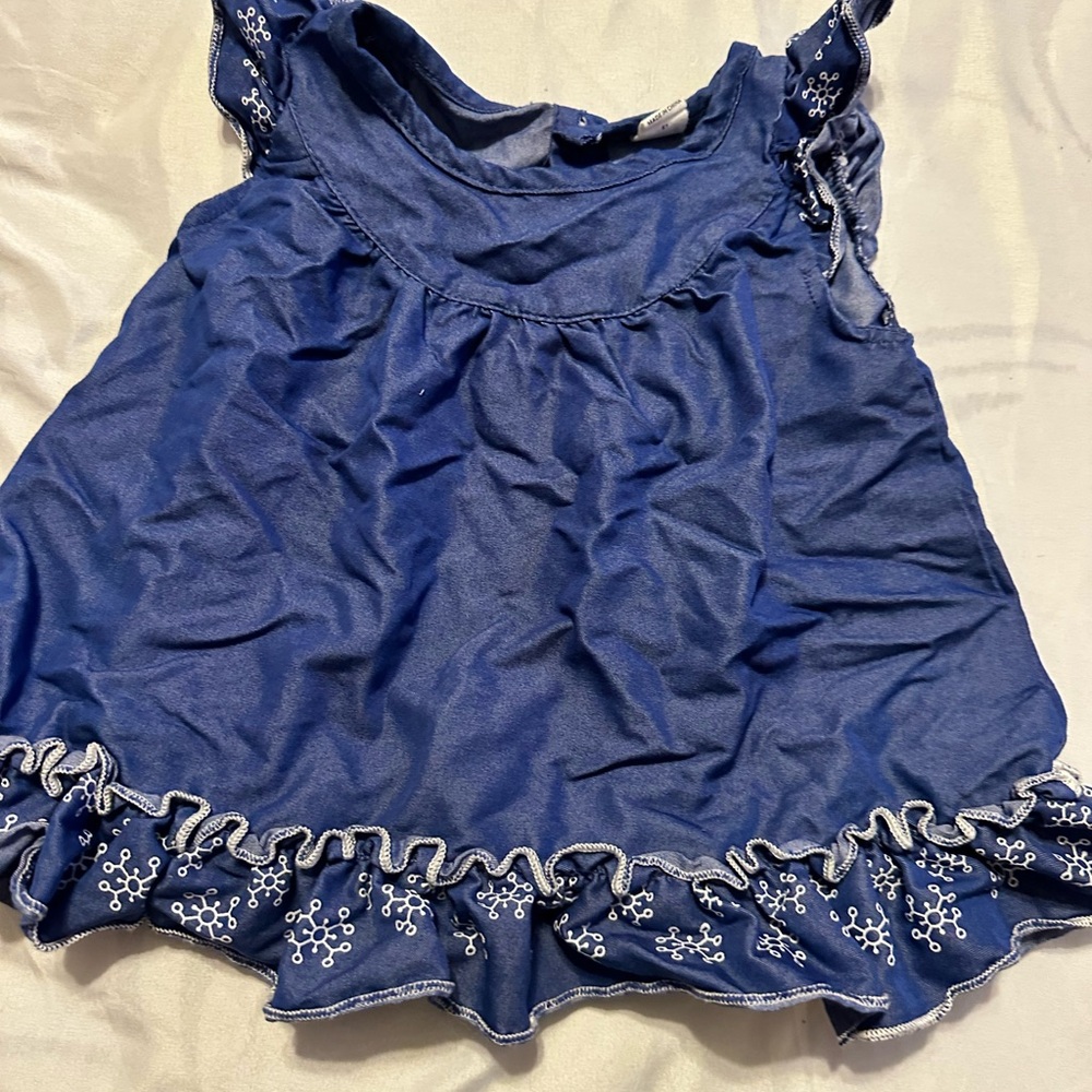 Blue Ruffled Kids Top